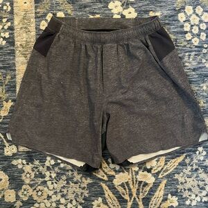 Lululemon Gray Athletic Shorts with Liner